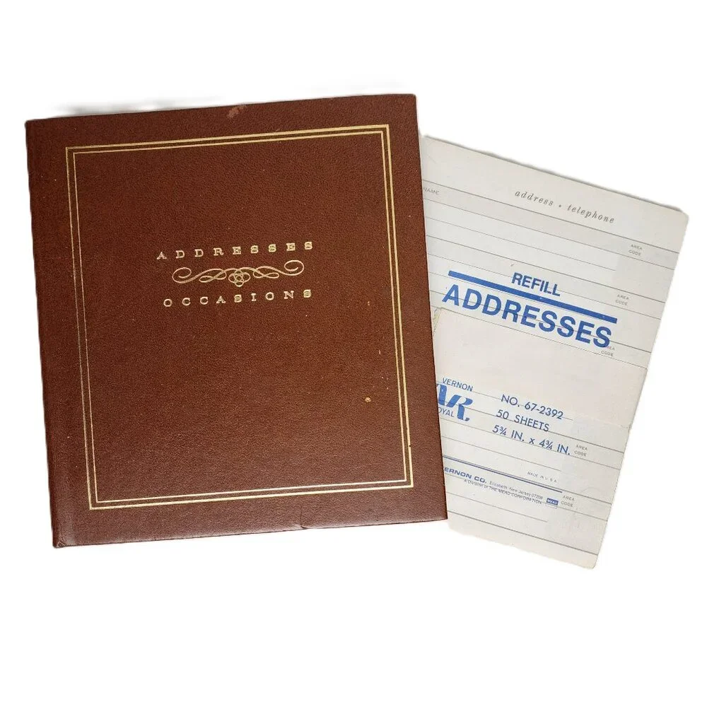 Antique RARE Vernon McMillion Address & Occasions Book w/Full Unused Refill